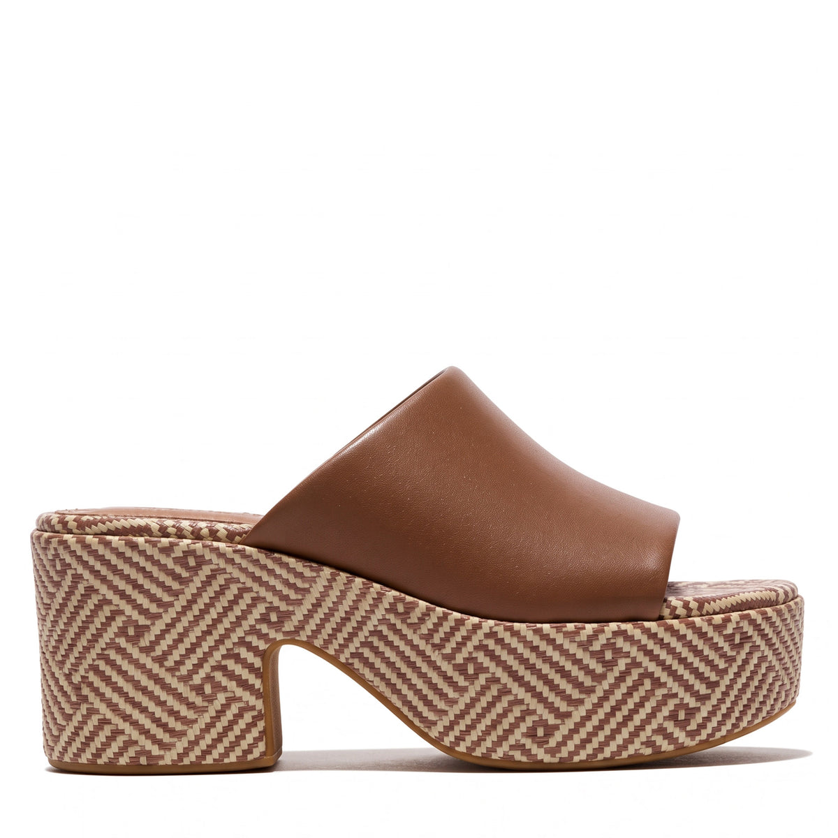 FitFlop PLATFFORMS GRAPHIC-WEAVE LEATHER HEELED SLIDES-thumbmail-3