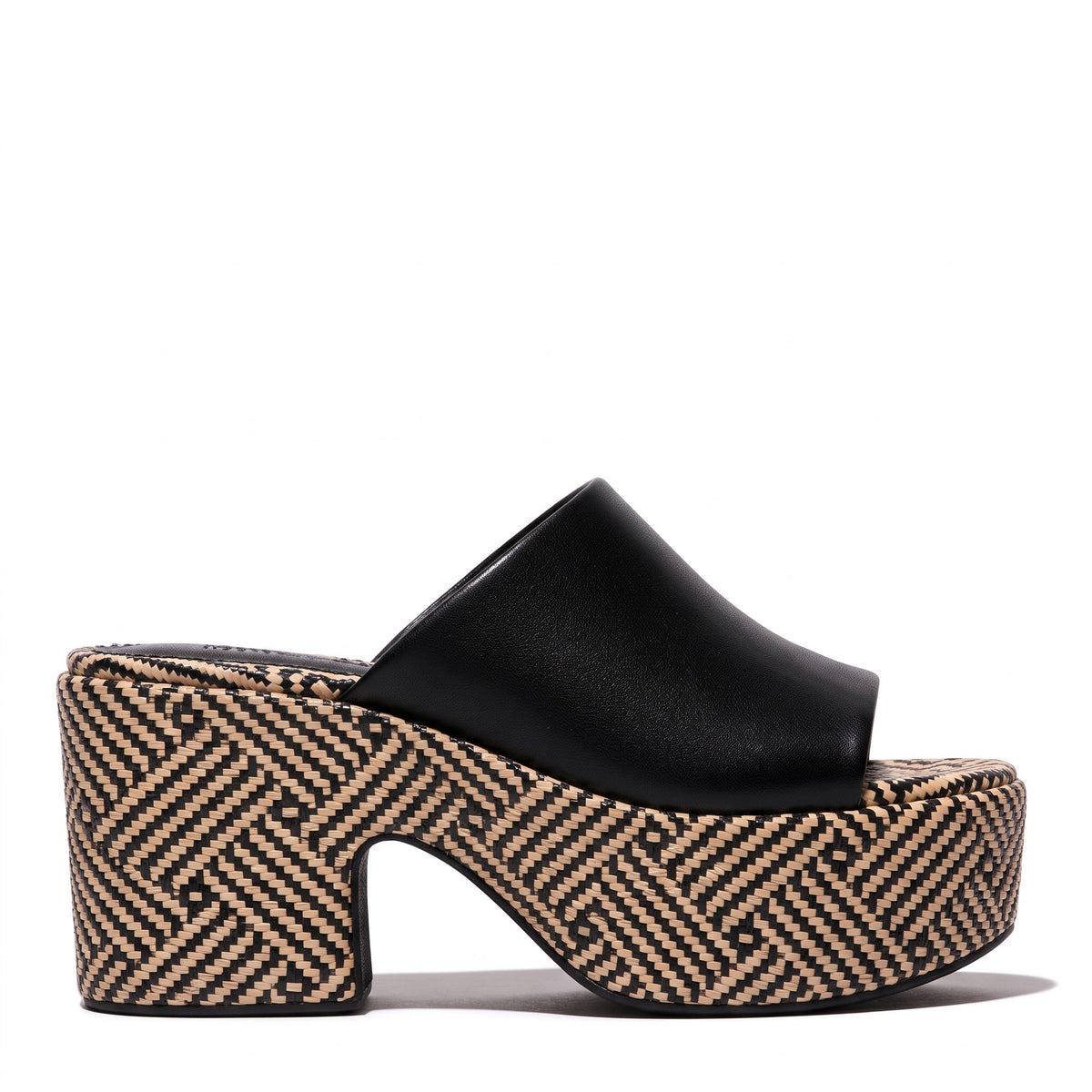 FitFlop PLATFFORMS GRAPHIC-WEAVE LEATHER HEELED SLIDES