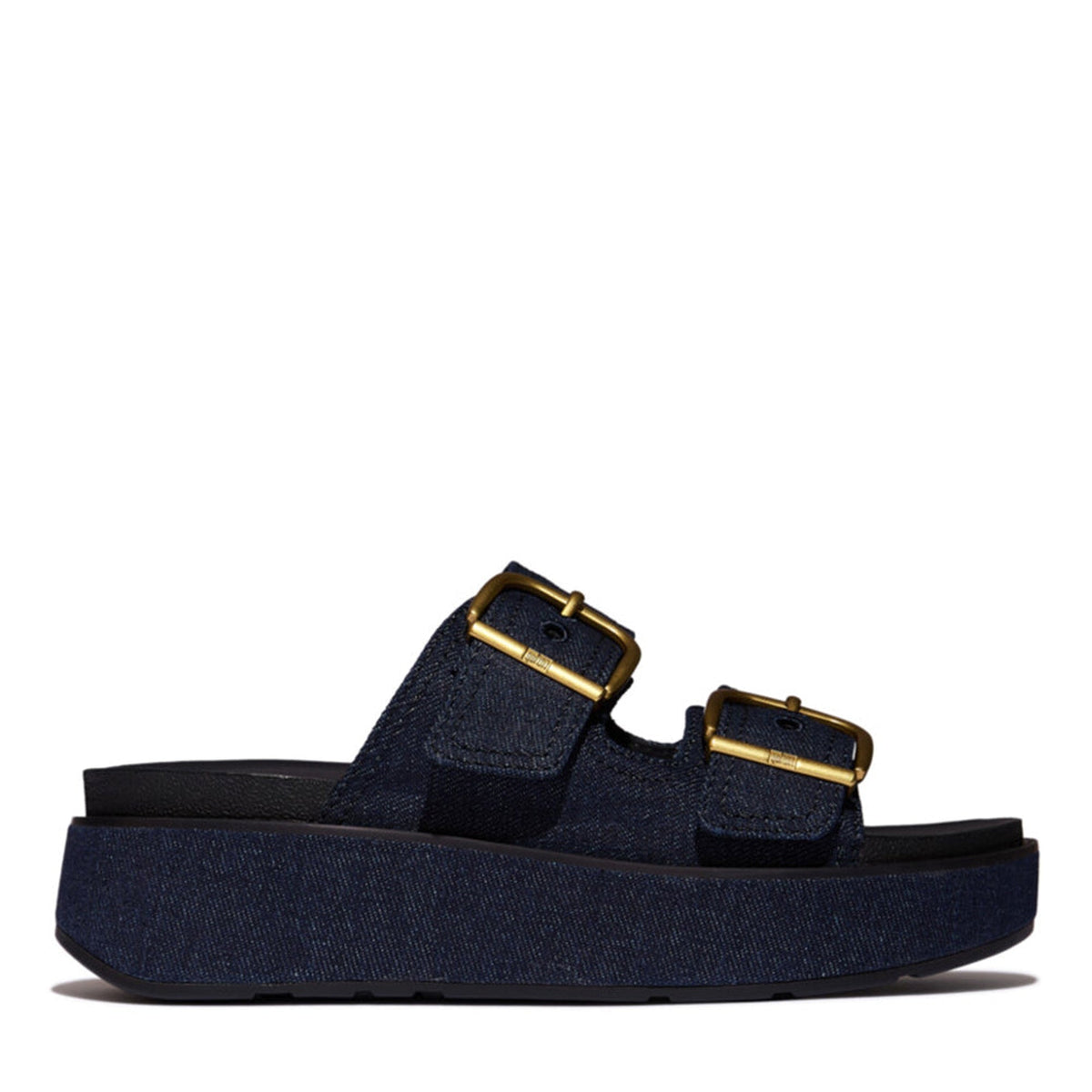 FitFlop GEN-FF MAX BUCKLE TWO-BAR DENIM SLIDES