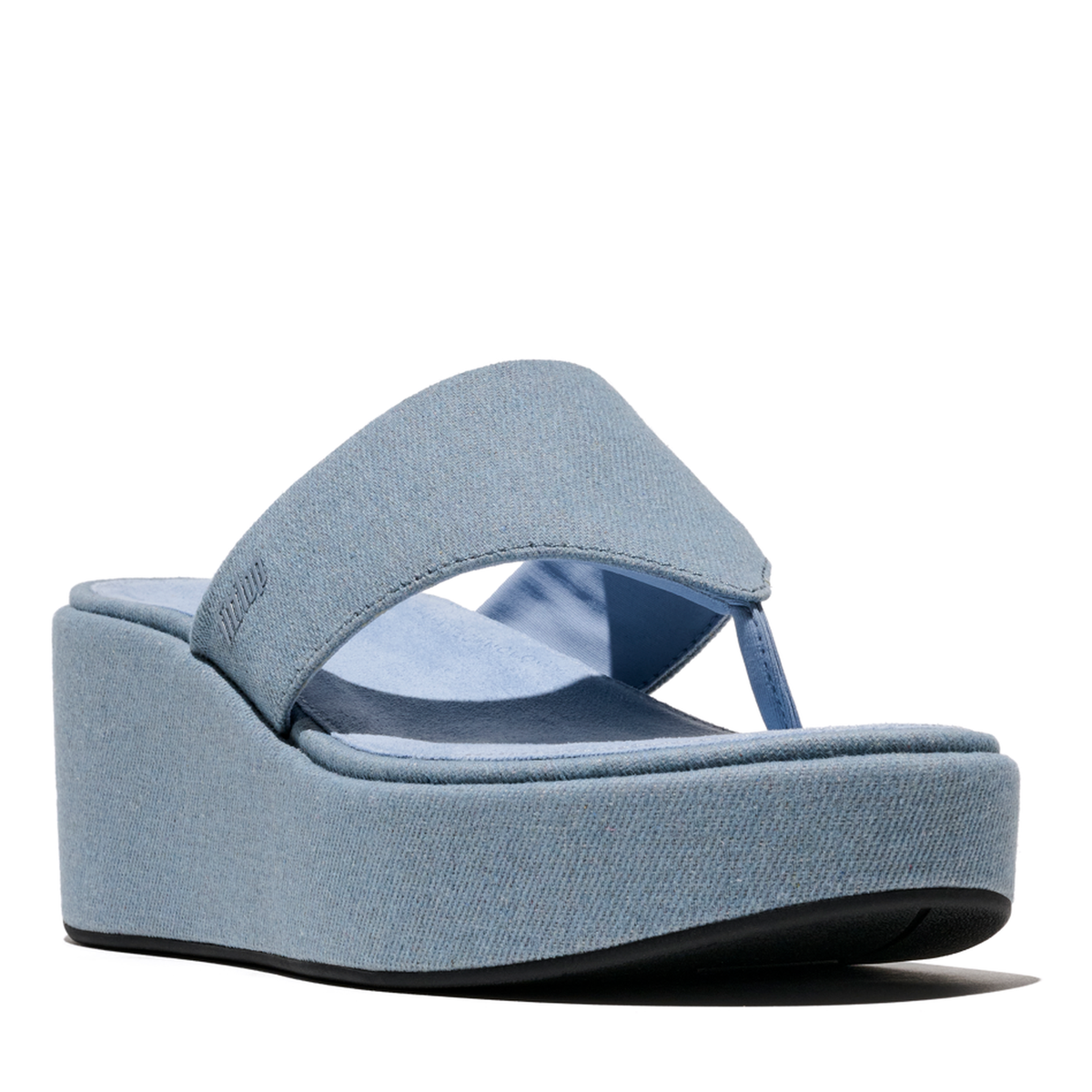 FitFlop PLATFFORMS DENIM WEDGE TOE-POST SANDALS-thumbmail-2