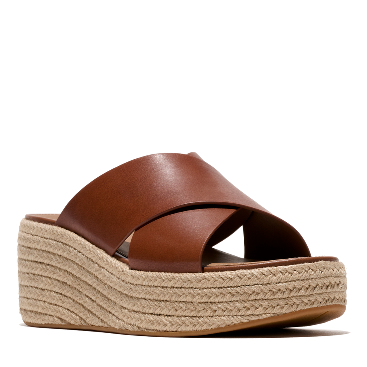 FitFlop PLATFFORMS ESPADRILLE LEATHER WEDGE CROSS SLIDES-thumbmail-2