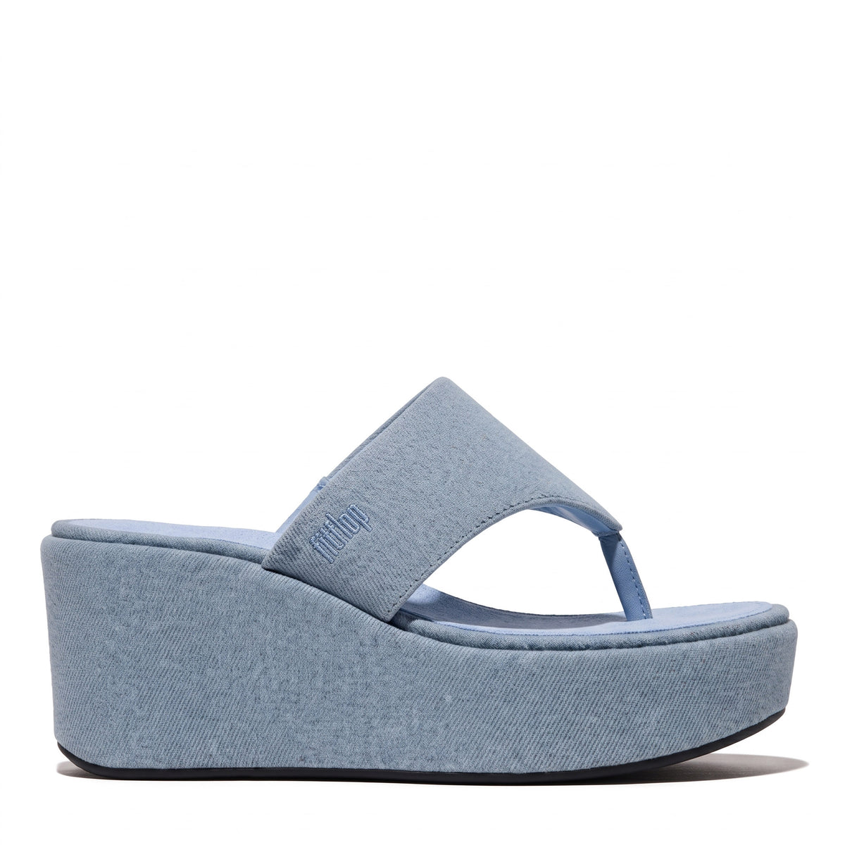 FitFlop PLATFFORMS DENIM WEDGE TOE-POST SANDALS